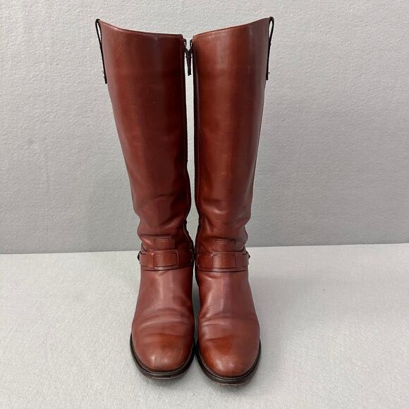 Tory Burch Derby Tall Leather Riding Boots in Antique Brown US 9M - Picture 6 of 15
